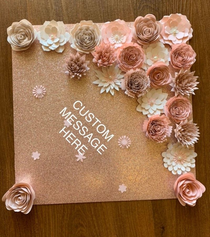 Pink Floral Customizable Cap Topper