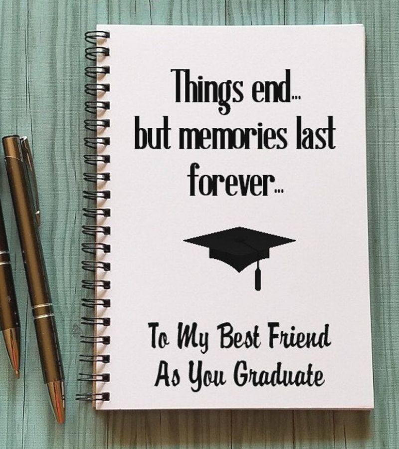A Custom Made Notebook with All The Memories as Graduation Gift Ideas for Best Friend