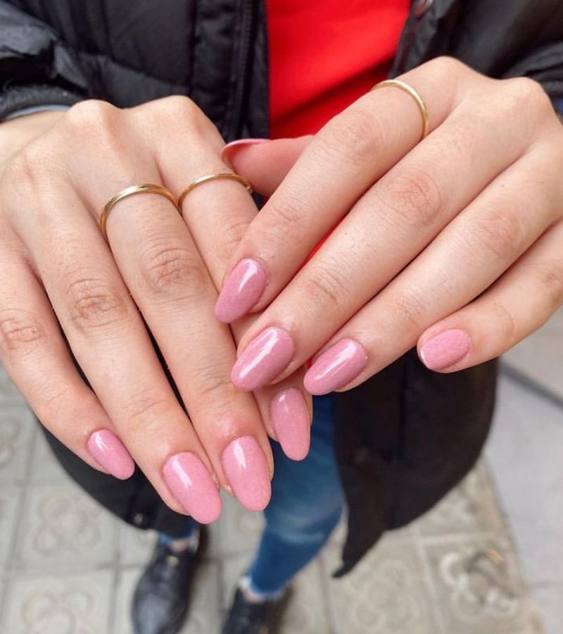 Baby Pink as Cute Fall Nail Design