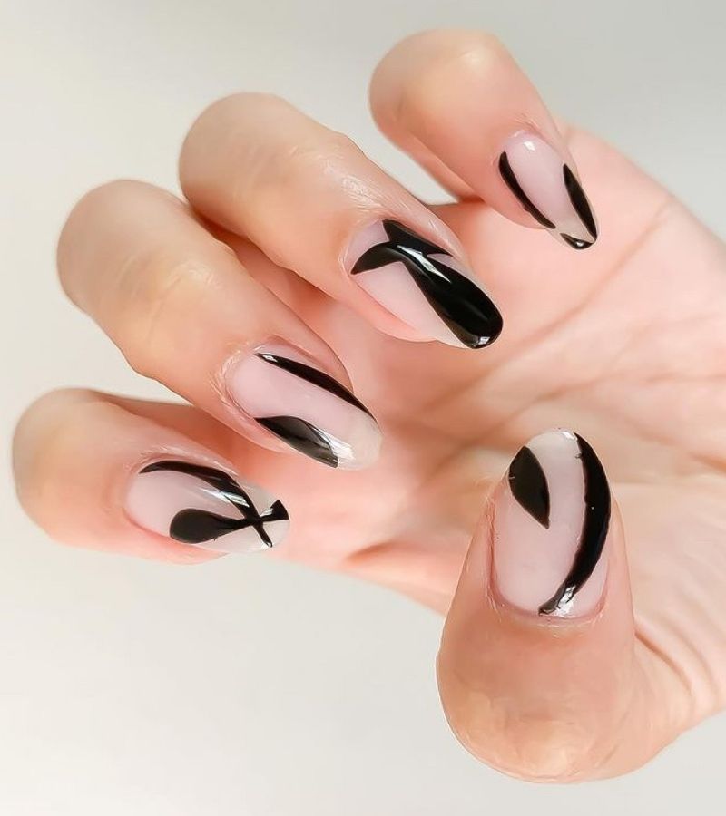 Black Shade as winter nail designs
