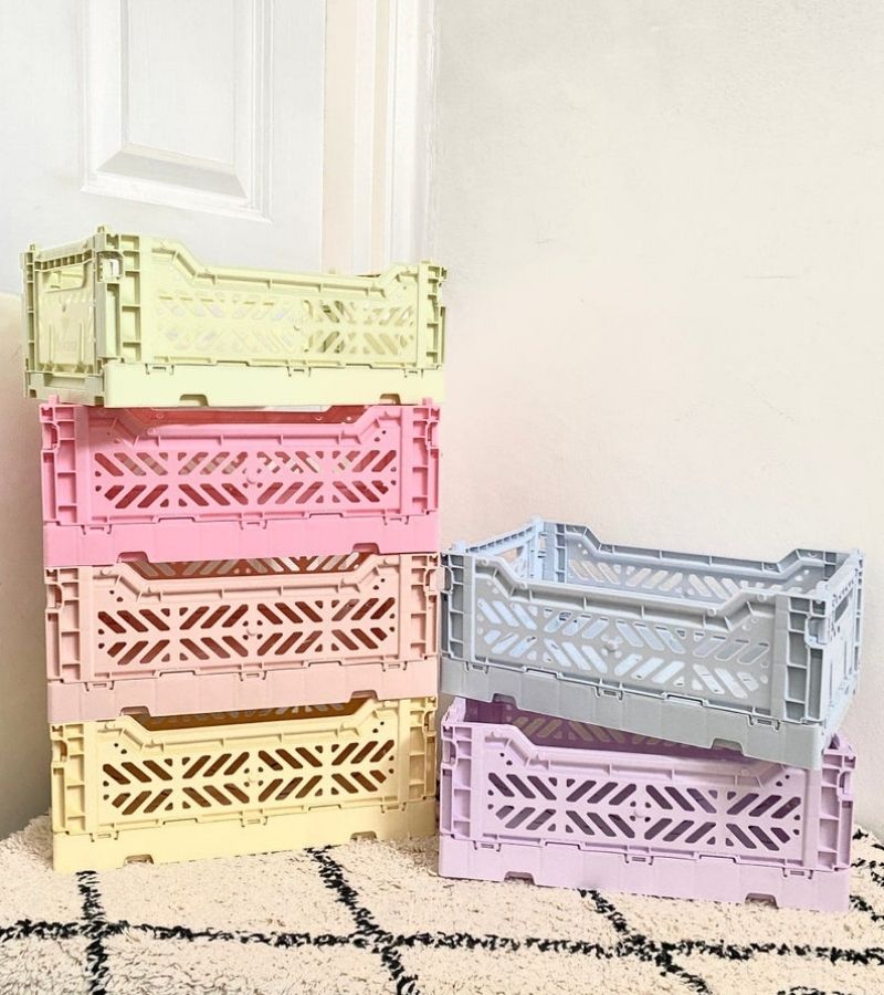 Pastel Crates as Dorm as ways to maximize your space