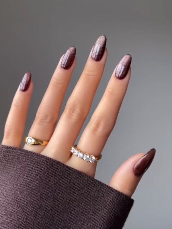 Brown Velvet Nails