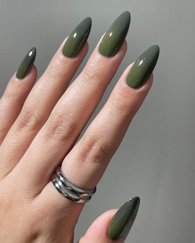 Green Ombre Nails 