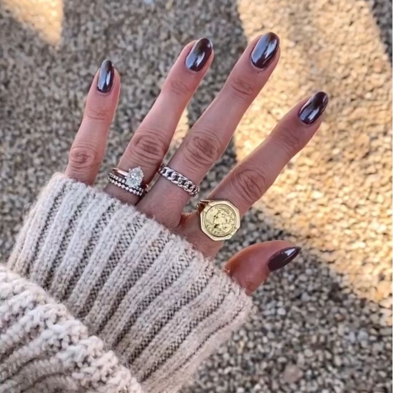 Brown Chrome Nails