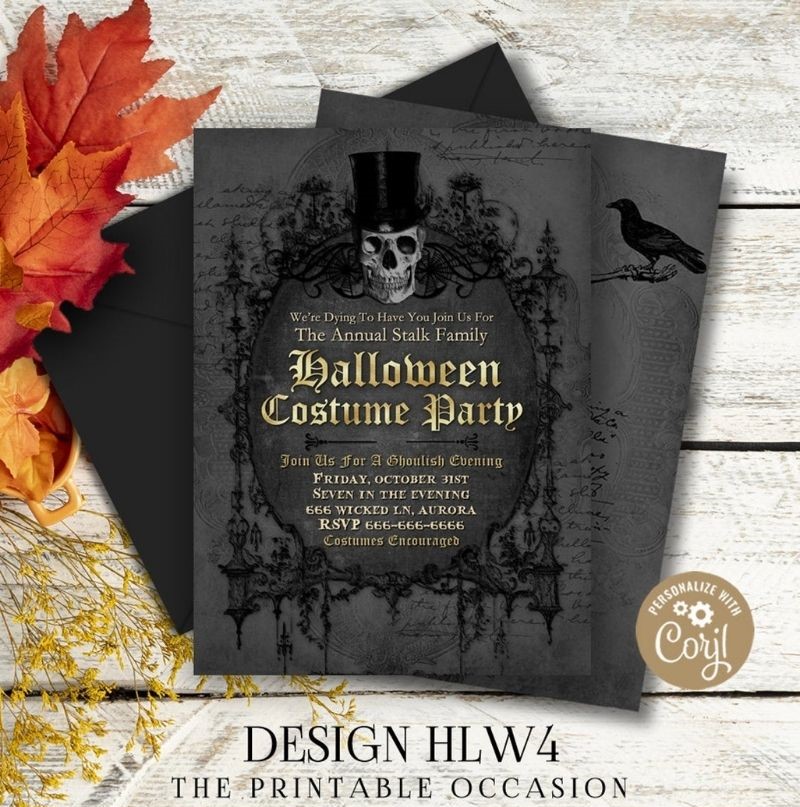 College Halloween Party Invitations