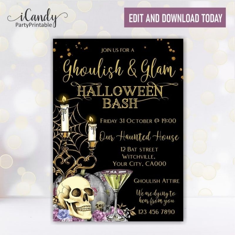College Halloween Party Invitations