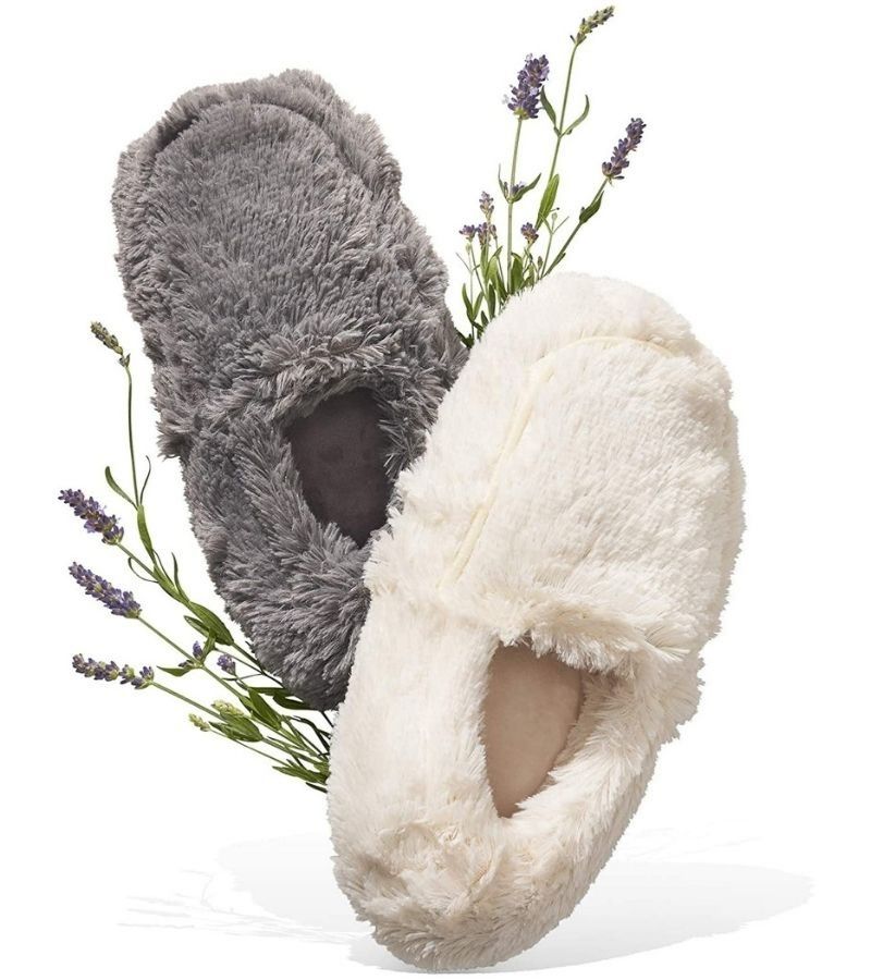 Grey And White Fluffy Slippers - Best Comfy Slippers