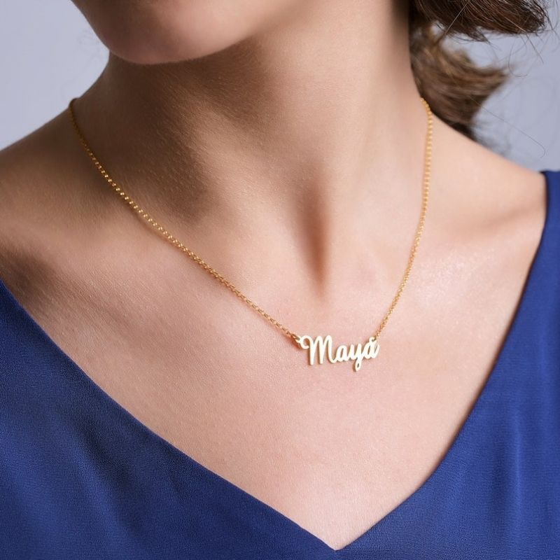 Personalized Gold 18K Necklace - Unique gift for girlfriend