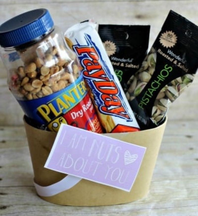 Savory Items In  A Basket - Valentine's Day Gift Basket Ideas