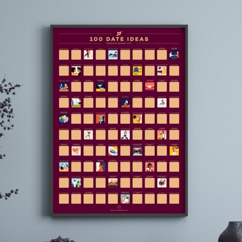 100 Dates Scratch Off Poster - cute Valentine's Day gifts 