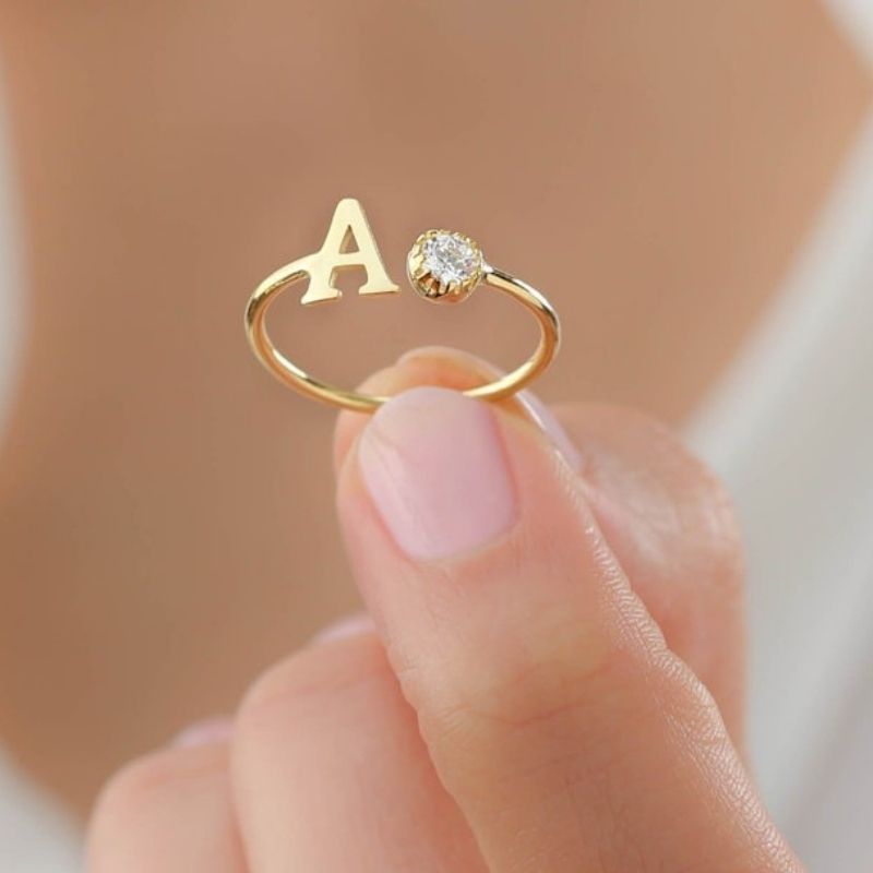 Initial Letter Gold Ring - most popular valentine's day gifts