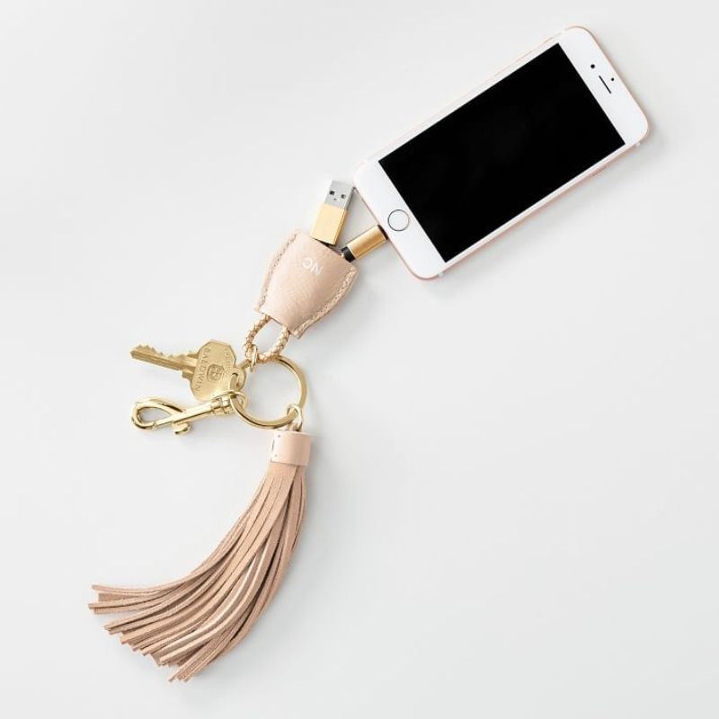 Pink USB Tassel Keychain - valentines gifts for her