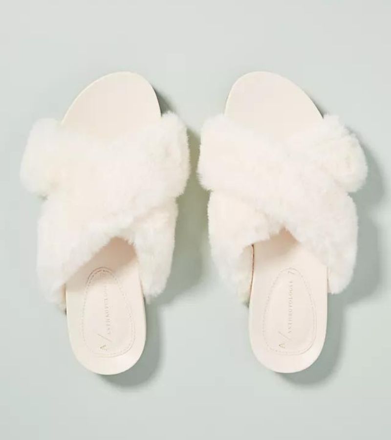 White Faux Slippers - top 10 valentine gifts for girlfriend