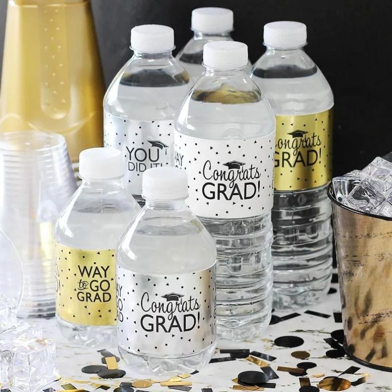 Graduation Themed Water Bottle Labels