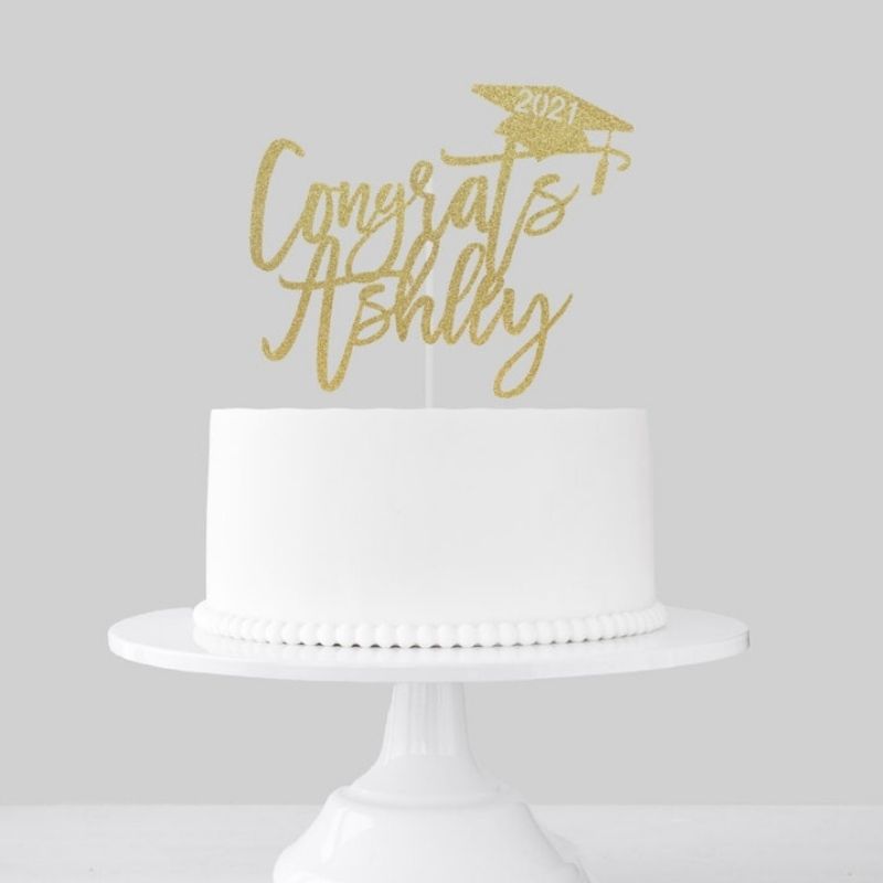 Personalized Graduation Cake Topper - High School Graduation Party Ideas