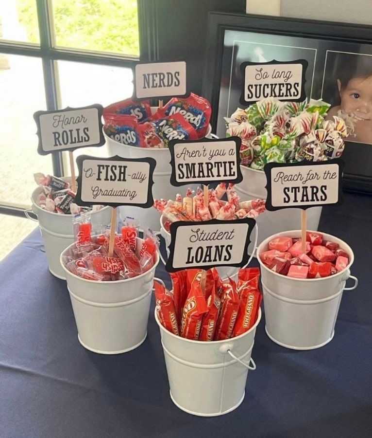 Punny Candy Bar Setup unique graduation party ideas