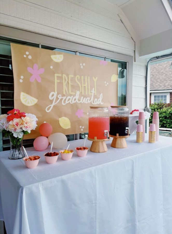 “Freshly Graduated” Drink Bar unique graduation party ideas