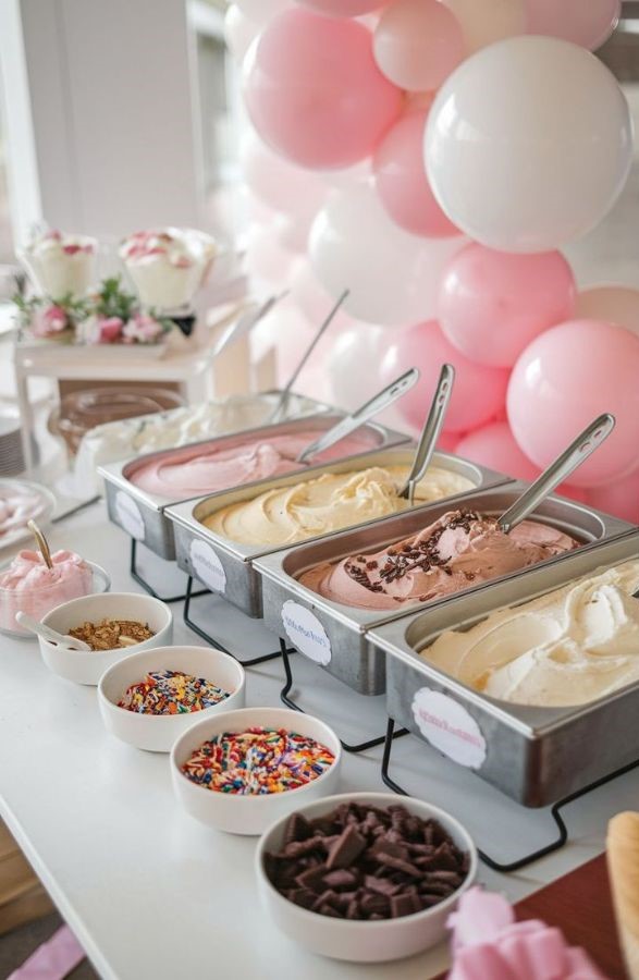 Build-Your-Own Ice Cream Bar UNIQUE GRADUATION PARTY IDEAS