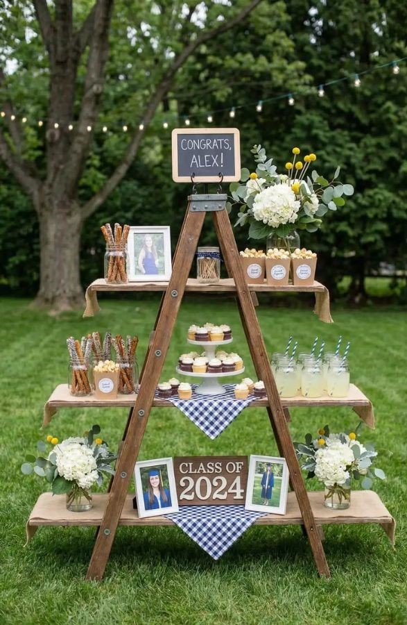 ladder unique graduation party ideas