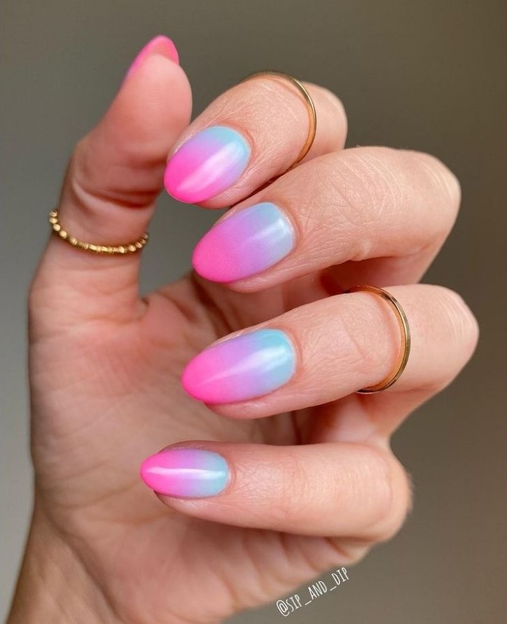Cotton Candy Full Nails - Bright Summer Nails
