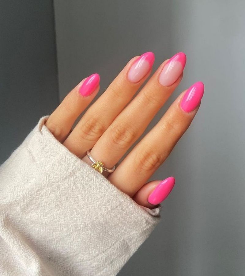 Pink Tips And Full Nails