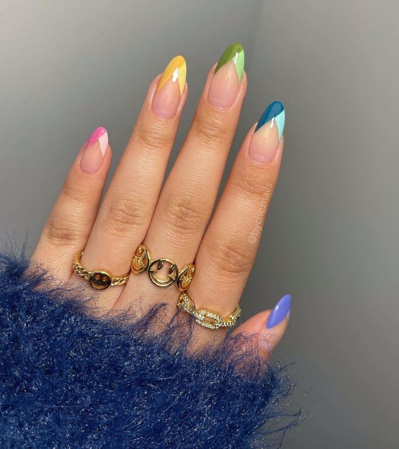 Colorful Double French Tips