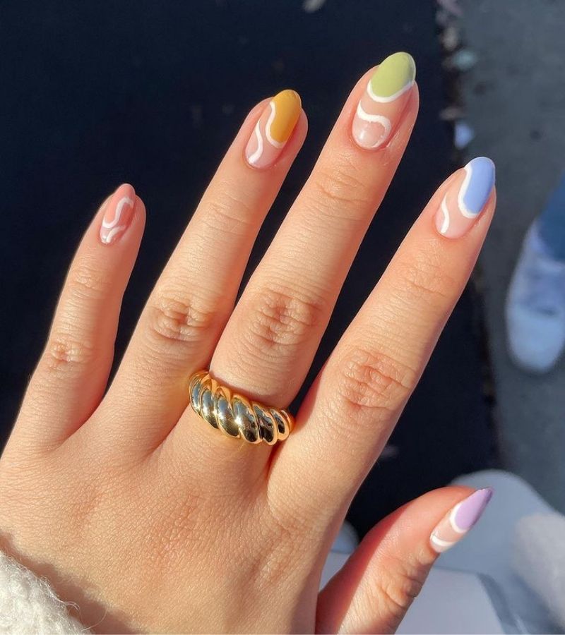 Pastel Abstract - Short Spring Nails