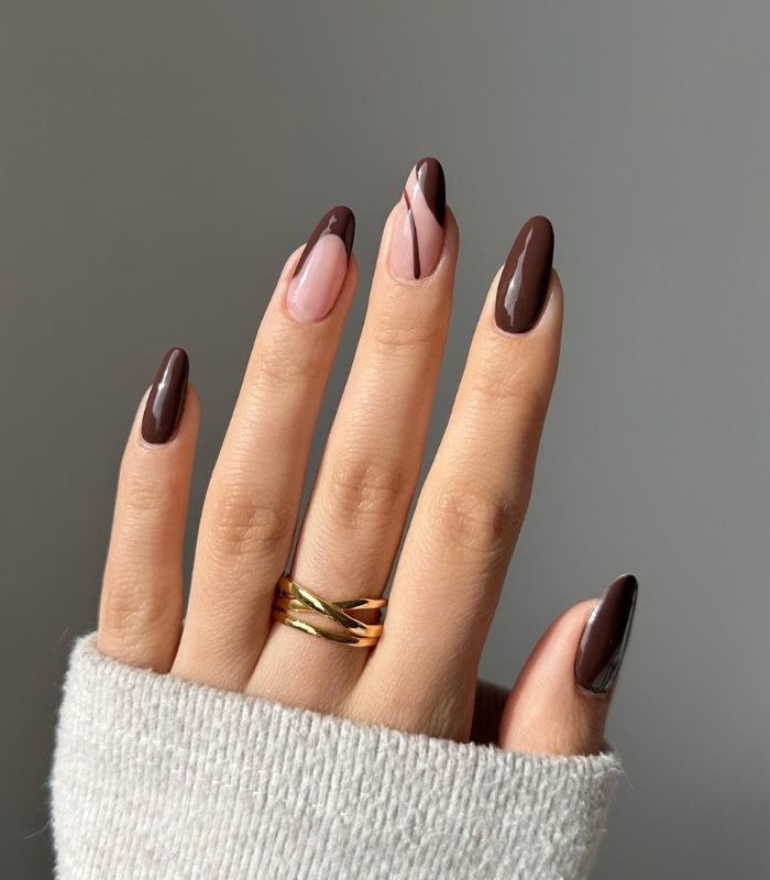 Rich brown nails