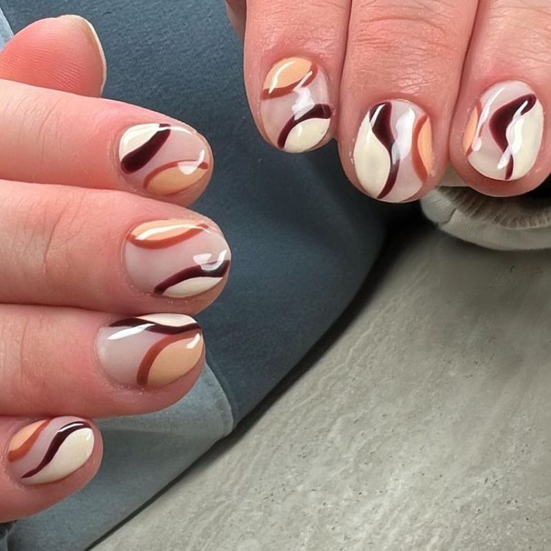 Brown Nail Design For Fall