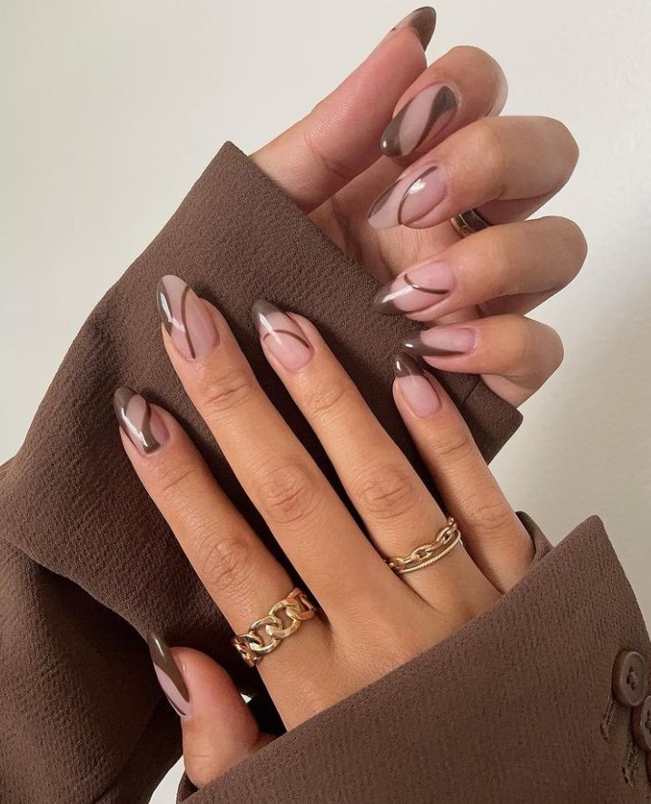 Dark Brown Lines Over Nails  