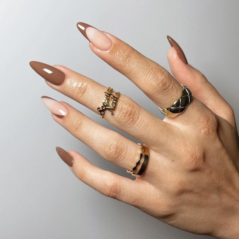 Brown French Nails 