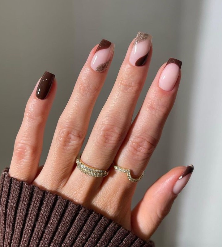 Brown Bronzed Nails