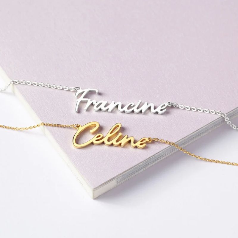 Cursive Silver & Gold Name Necklace 