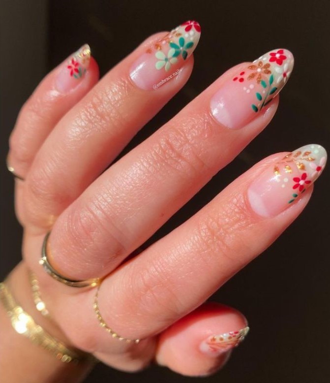 Floral Tips with holiday colors