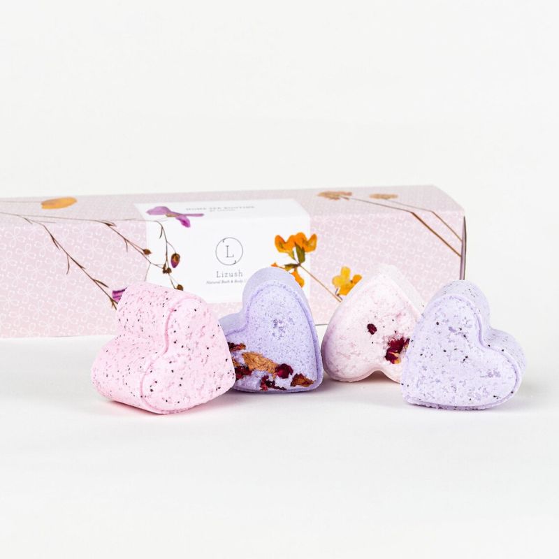Heart-shaped Bath Bombs - cute Valentine's Day gifts