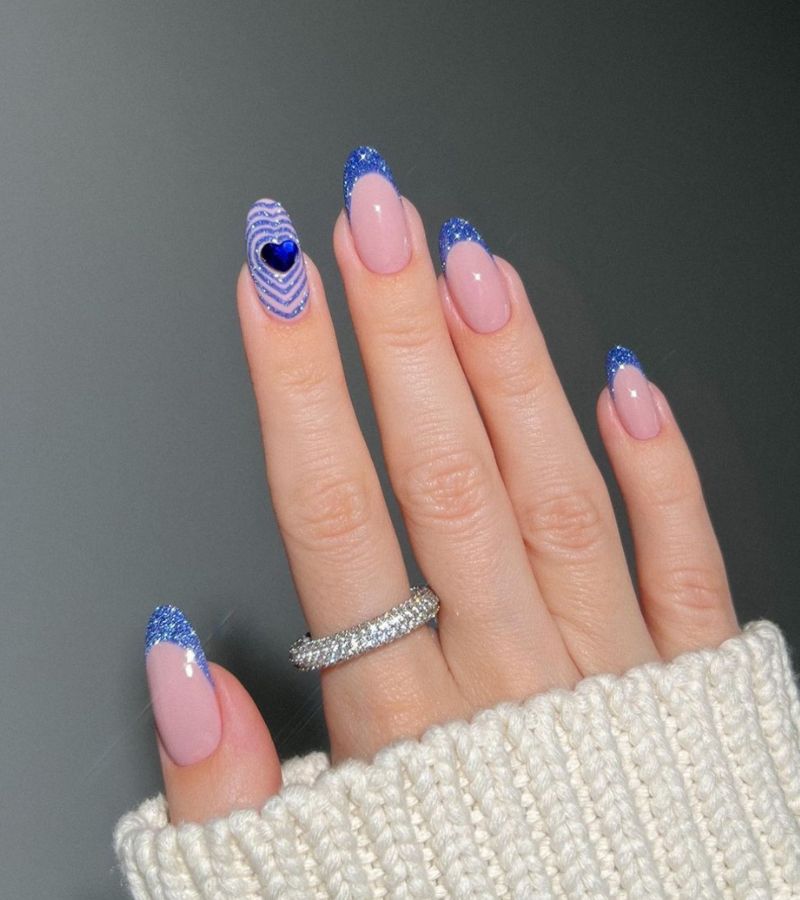 Blue Valentines - nail designs for valentines day