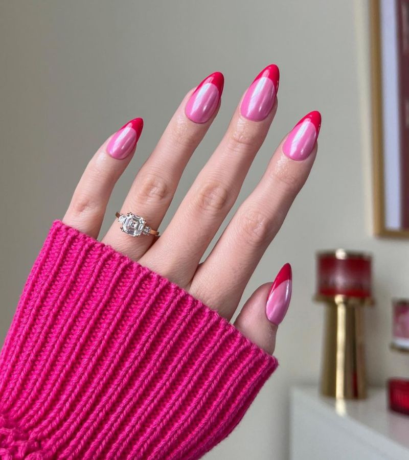 Pink chrome nails - nail designs for valentines day