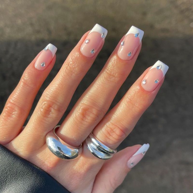 White tips with pearls