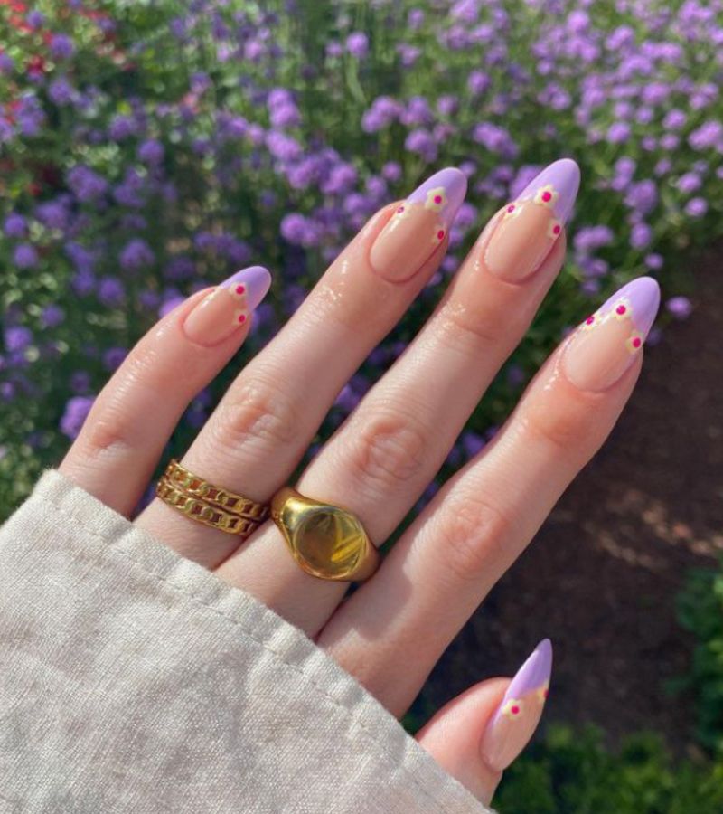 Floral Frenchies - Cute Spring Nails