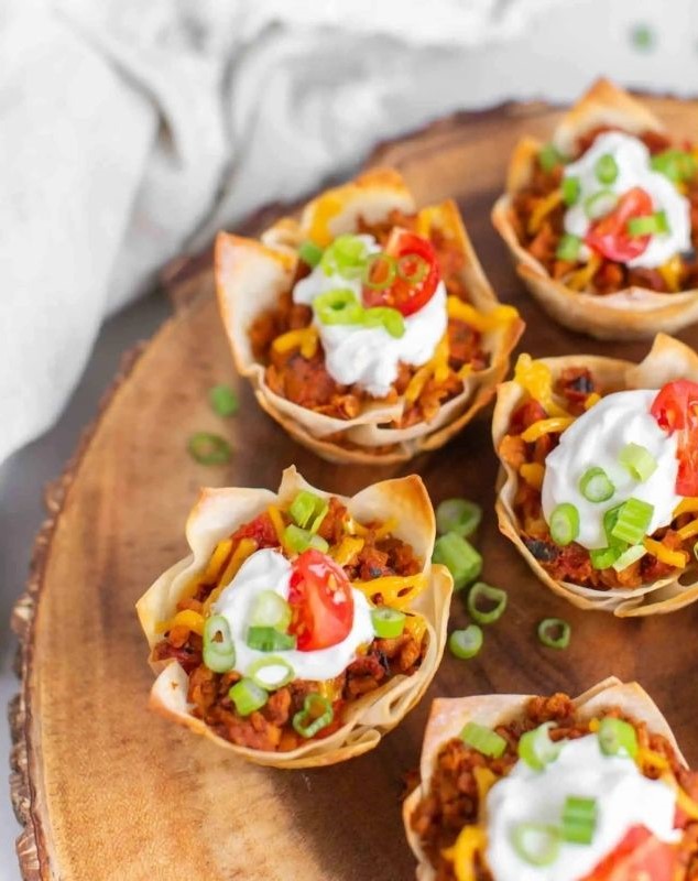 Crispy Taco Cups graduation party appetizers
