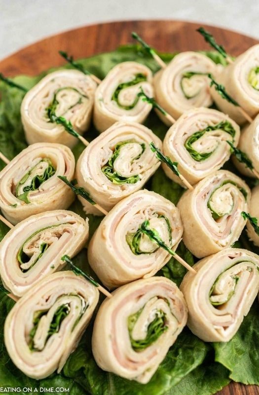 Turkey Pinwheel Wraps graduation party appetizers