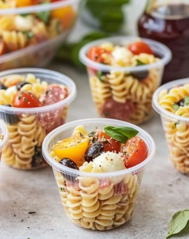 Pasta Salad Cups graduation party appetizers
