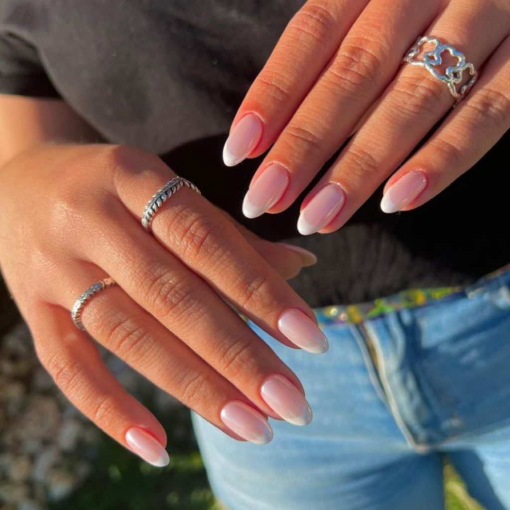 White nails - beach vacation nails