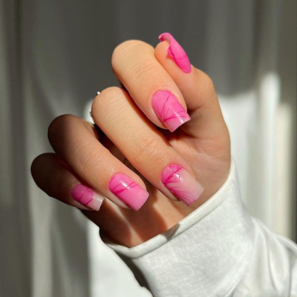 Electric pink - beach vacation nails
