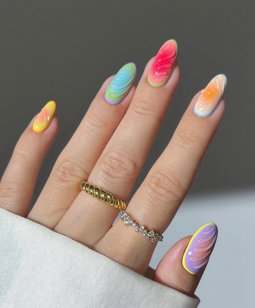 Rainbow Sherbet Nails
