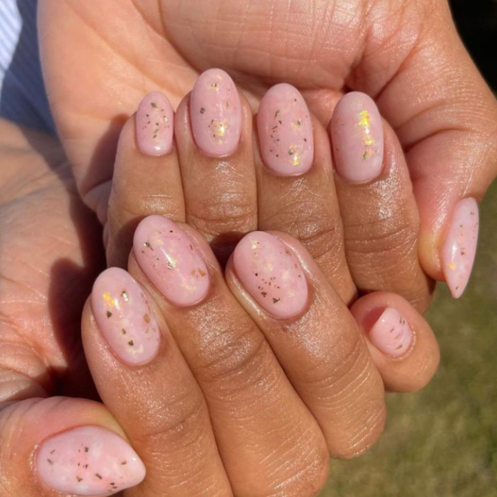Pink nude with gold foil