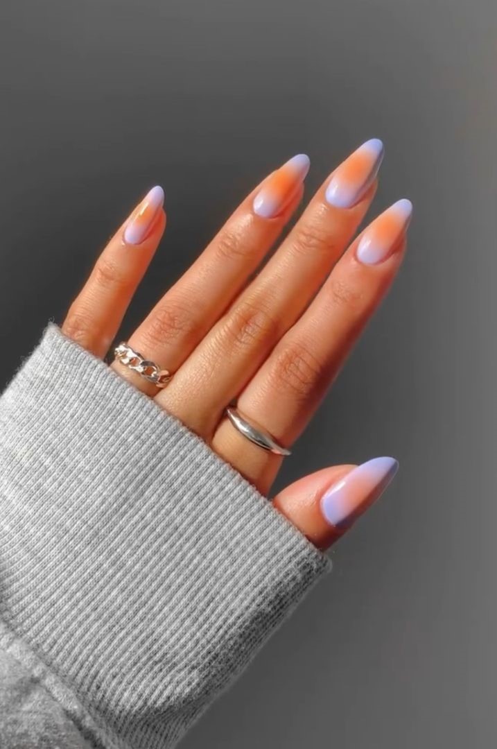 sunset aura nails