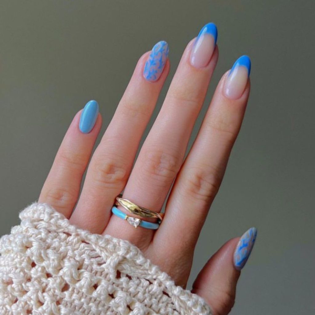 Blue heatwave nails