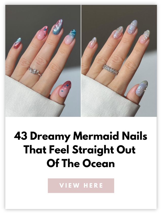 mermaid nails card