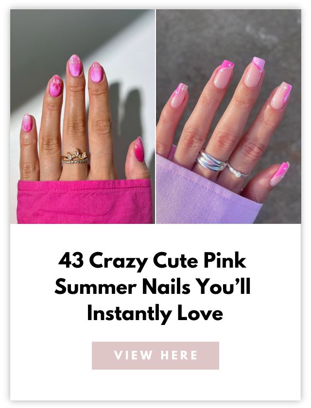 pink summer nails card